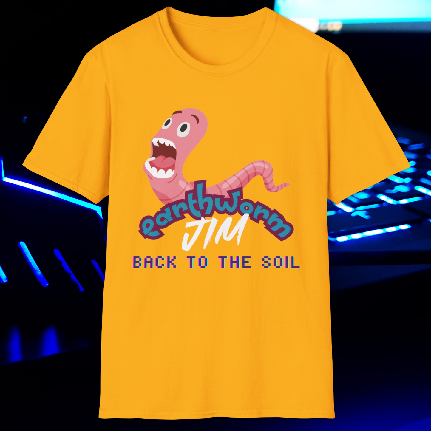 Earthworm Jim Inspired T-Shirt - "Back to the Soil" Funny Video Game Design for Gamers & Fans