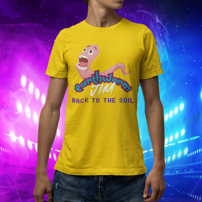 Jim The Earthworm T-Shirt - "Back to the Soil" Funny Video Game Design for Gamers & Fans