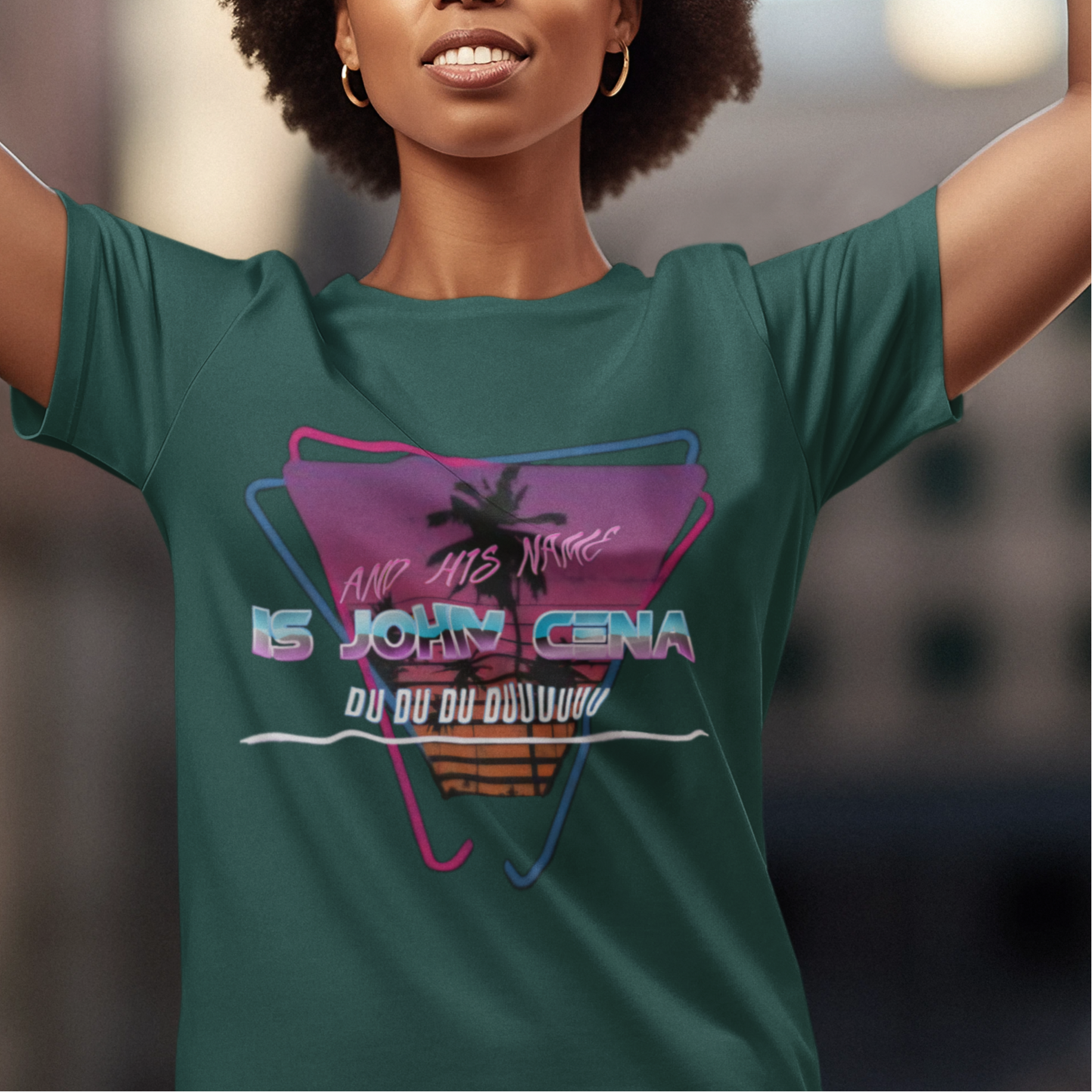 John Cena Meme T-Shirt - Retro 80s 'And His Name Is' Design | An IWC Inspired Funny Wrestling Tee