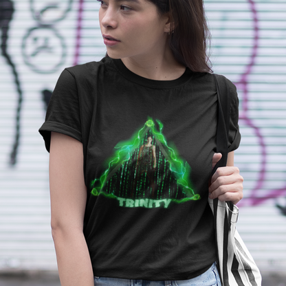 Trinity Matrix Unisex Cotton Crew Tee, Cyberpunk Graphic Tee, Retro Movie T-Shirt, Gift for Fans, Cool Streetwear