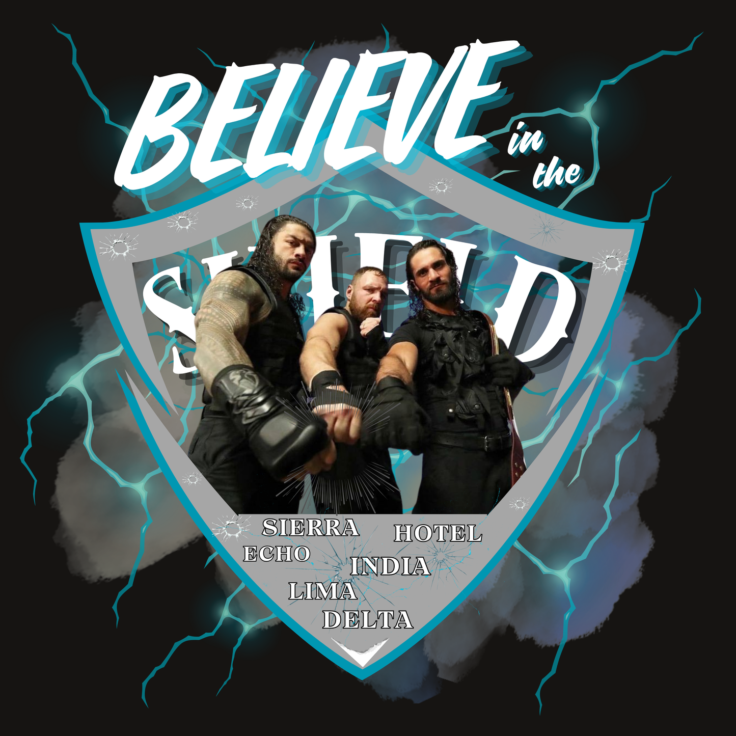 Believe in The SHIELD Tee – Reigns, Ambrose & Rollins Tribute Shirt