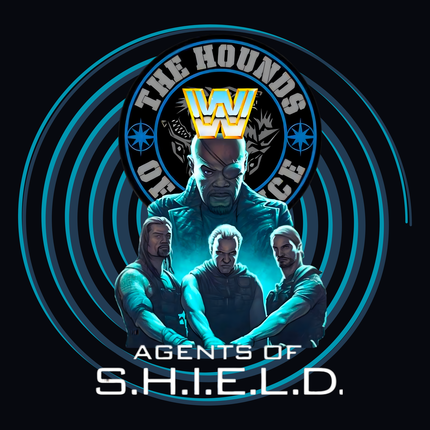 Agents of SHIELD Tee – WWE x Marvel Wrestling Mash-Up Shirt