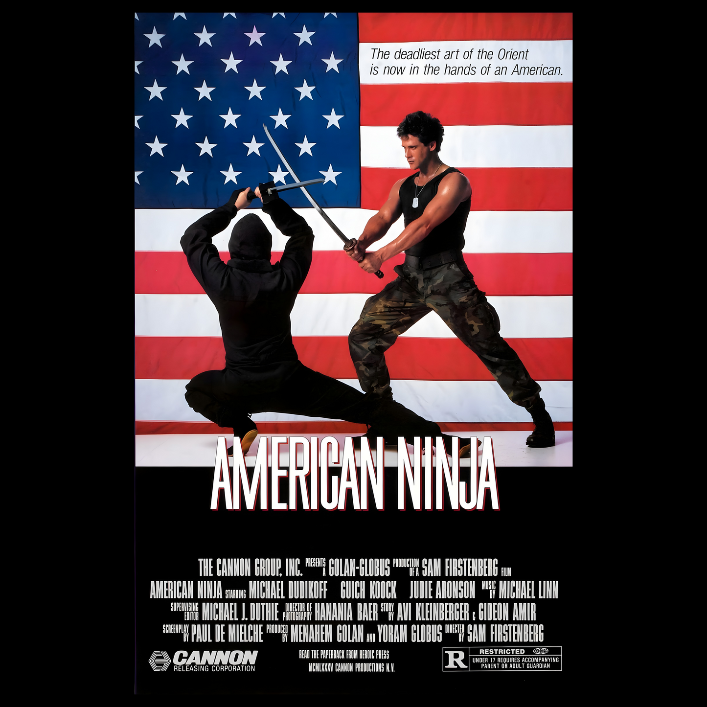 American Ninja Tee – Cannon Films 80s Retro Martial Arts Action Tribute T-Shirt
