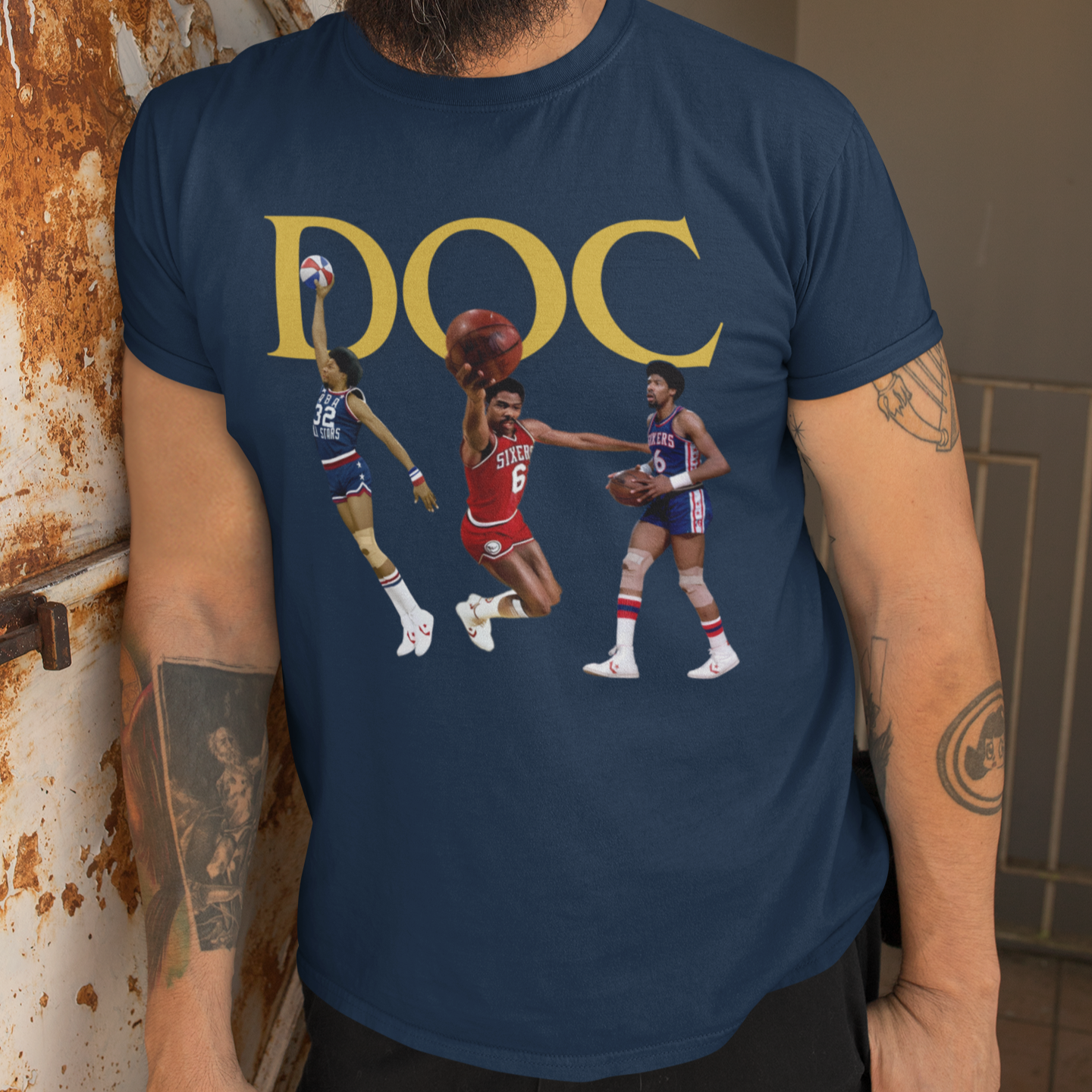 'DOC' Tee | Julius Erving, Dr. J Basketball Tribute T-Shirt | Retro Nostalgia Shirt for Fans