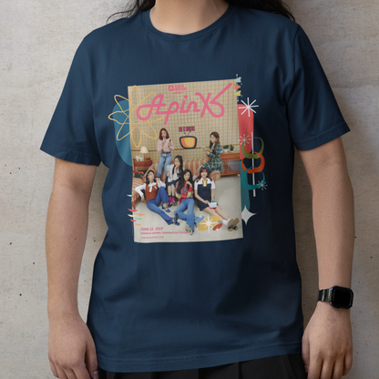A Pink Retro Poster Photo Tee - KPop Girl Group Vintage Concert Poster T-Shirt
