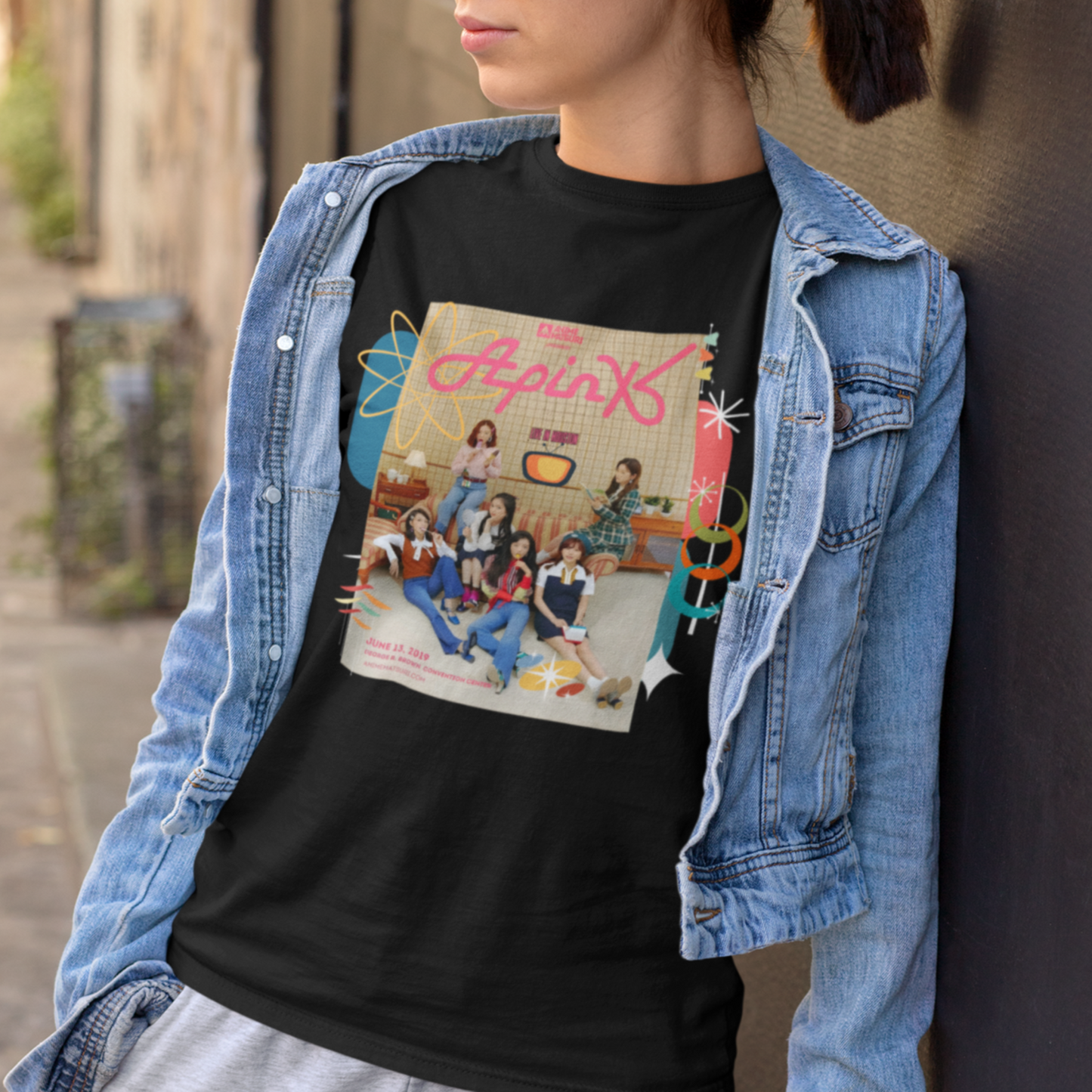 A Pink Retro Poster Photo Tee - KPop Girl Group Vintage Concert Poster T-Shirt