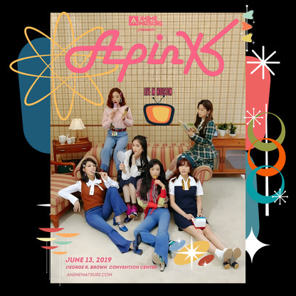A Pink Retro Poster Photo Tee - KPop Girl Group Vintage Concert Poster T-Shirt