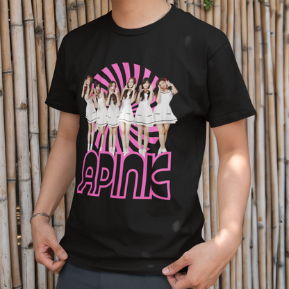 Retro 60s KPop Fan Tee – Vintage A PINK Bubble Letter Tribute T-Shirt