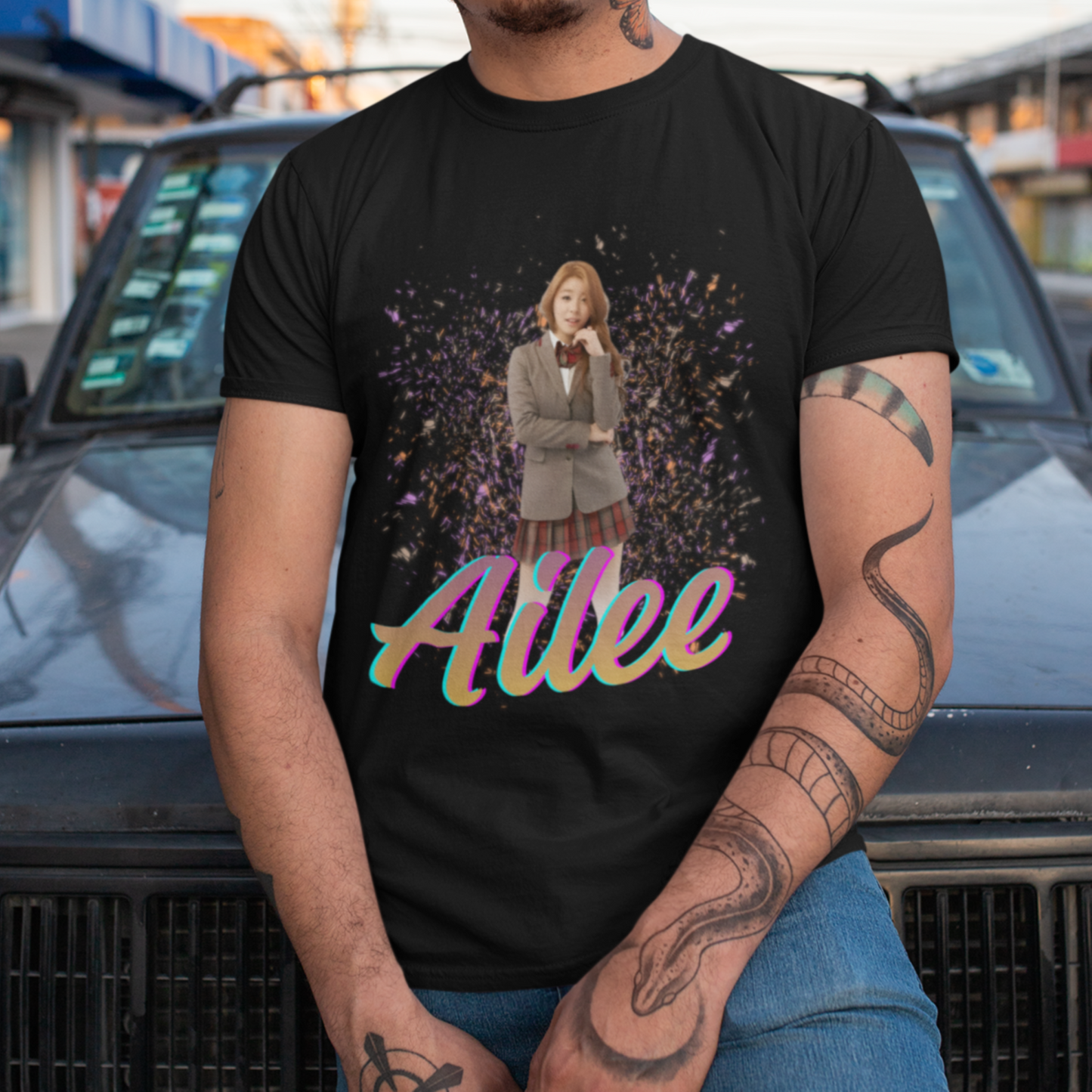 Ailee Fan KPop Tee | K-Idol Fan T-Shirt with Glitter Bomb