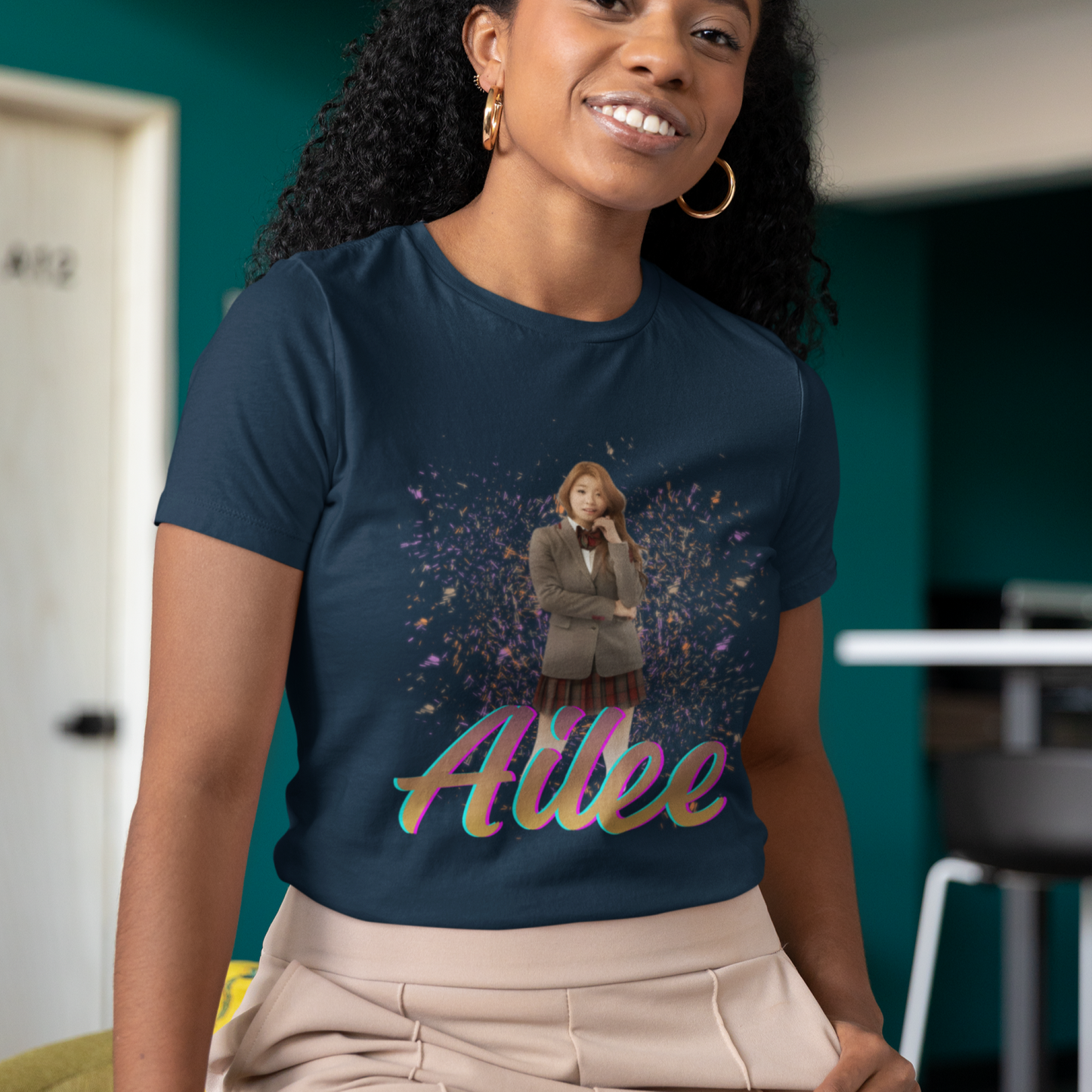Ailee Fan KPop Tee | K-Idol Fan T-Shirt with Glitter Bomb