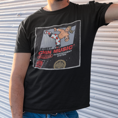Sweet Chin Music Tee – Shawn Michaels 8-Bit Pro Wrestling Game Tribute Shirt