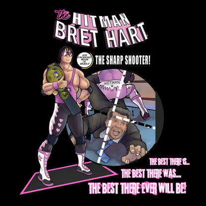 Bret Hart “The Hitman” Tee – Comic Book Pro Wrestling Tribute Shirt