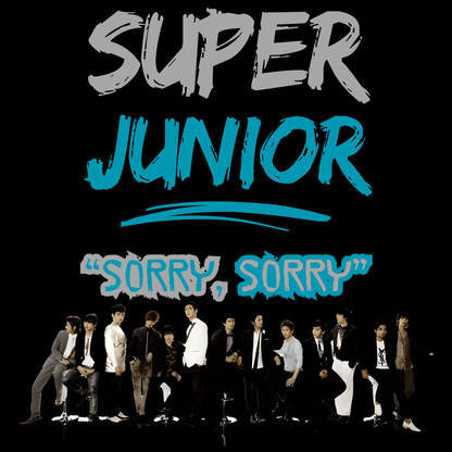 Super Junior K-Pop Tribute Tee | 'Sorry, Sorry' Paint Splatter Logo Shirt