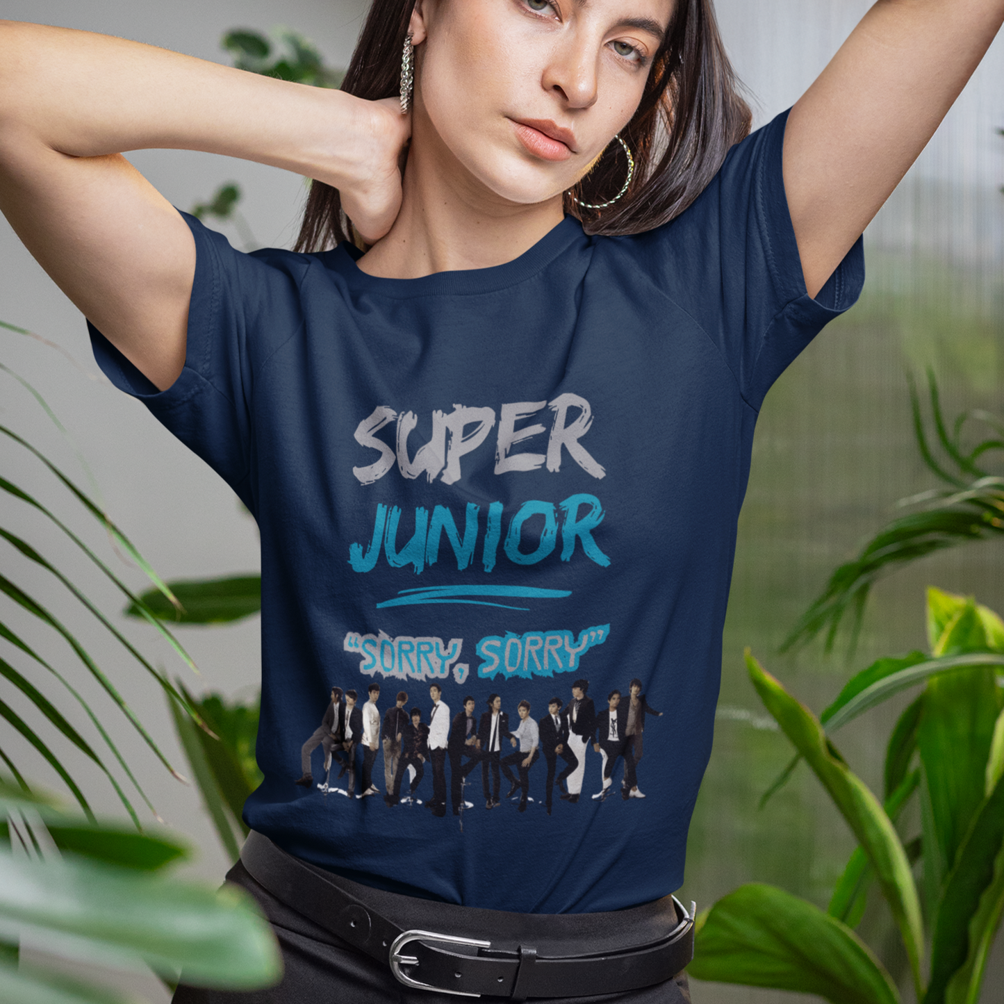 Super Junior K-Pop Tribute Tee | 'Sorry, Sorry' Paint Splatter Logo Shirt