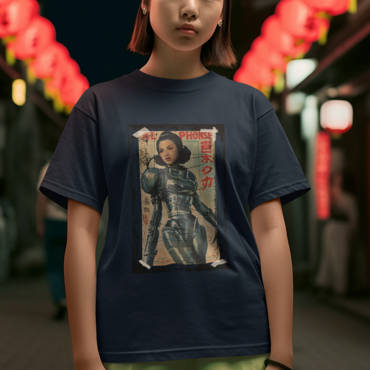 Asian Cyberpunk Poster Tee | Japanese Streetwear Anime Sci-Fi T-Shirt
