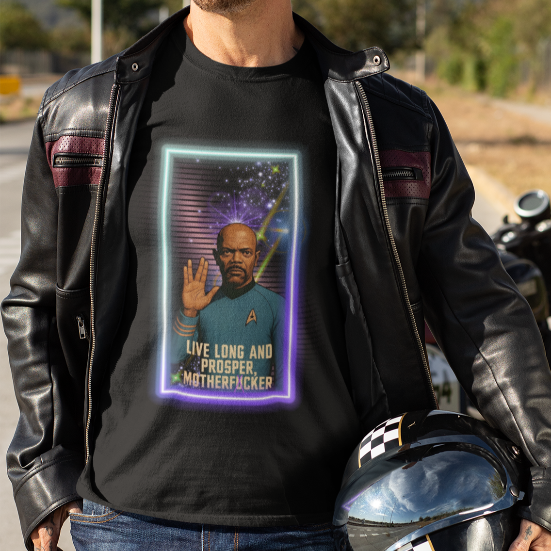 Live Long and Prosper, Mother F*cker” Tee – Sci-Fi Space Parody T-Shirt
