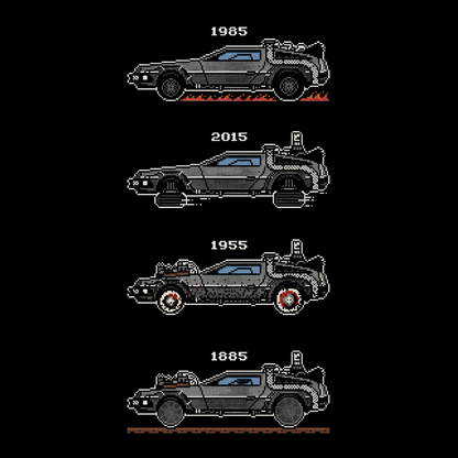 4 Tier Pixelated Time Machine Tee - 80s Retro Nostalgia T-Shirt