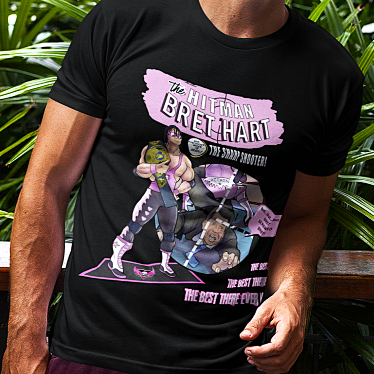 The Hitman Strikes Tee – Comic Book and Pro Wrestling Mash Up Tribute T-Shirt