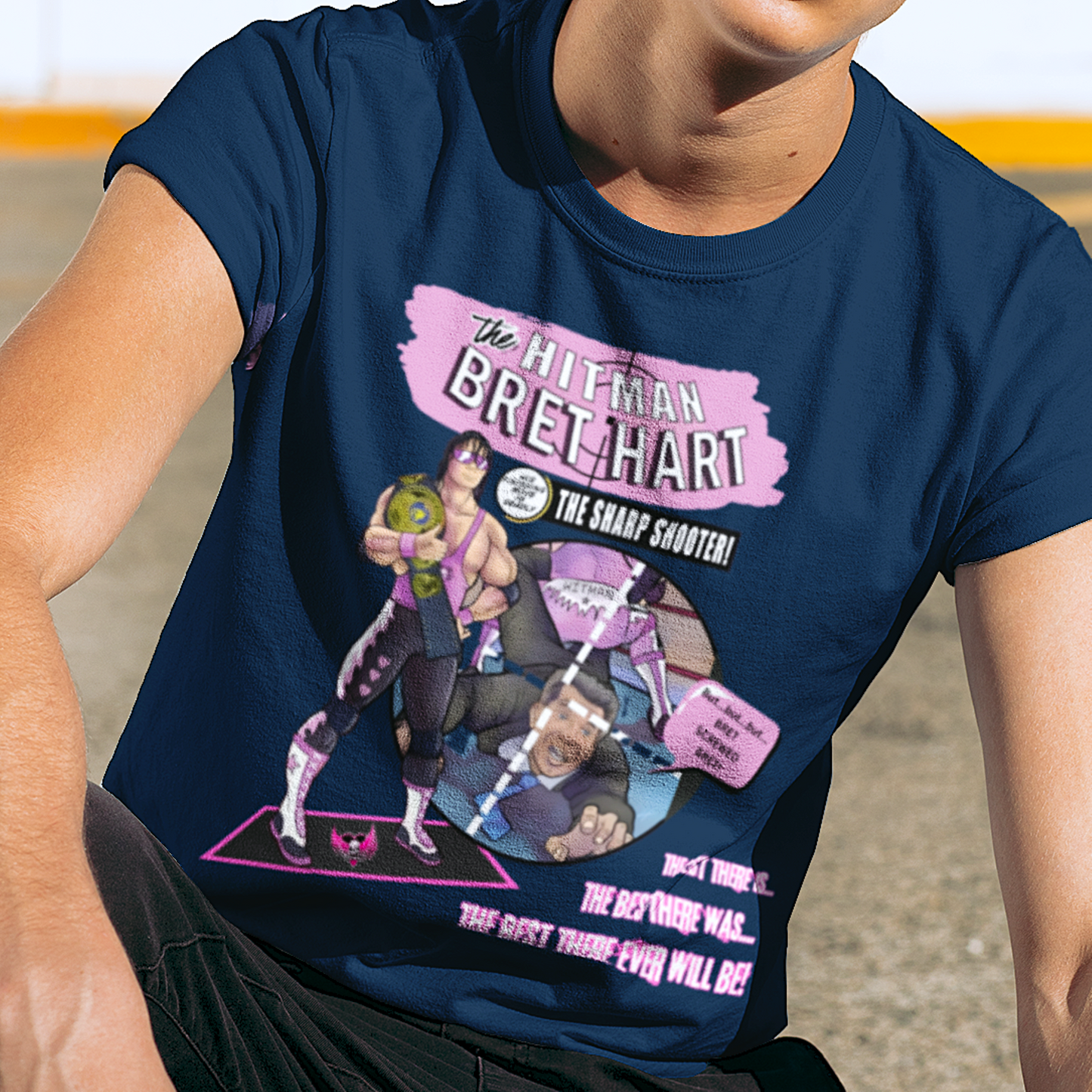 The Hitman Strikes Tee – Comic Book and Pro Wrestling Mash Up Tribute T-Shirt