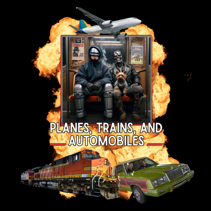 Planes, Trains, and Cyborgs Tee | Funny 80s Movie Mashup T-Shirt