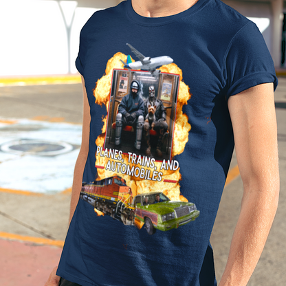Planes, Trains, and Cyborgs Tee | Funny 80s Movie Mashup T-Shirt
