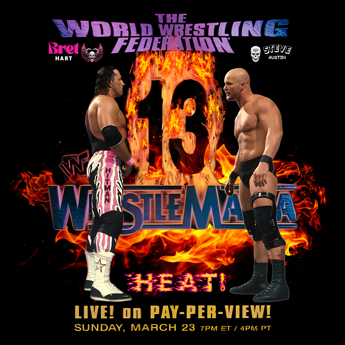 GOAT Pro Wrestling Match Tee | A Hitman vs. A Stone Cold Killer Tribute T-Shirt
