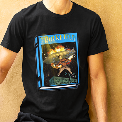 Pulp Rocket Man Tribute Tee | Vintage Book Cover Blast-Off T-Shirt