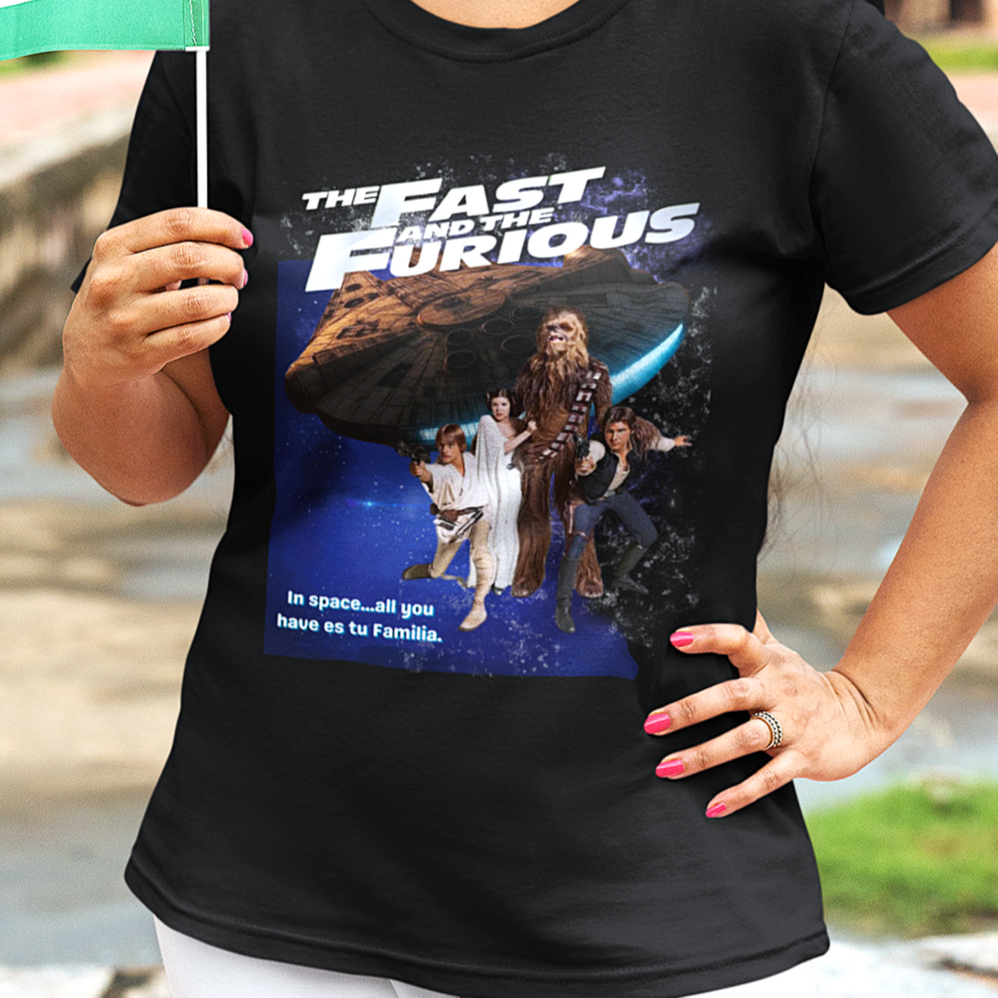 A Space Familia Tribute Tee | Sci-Fi Car Wars Movie Mashup T-Shirt