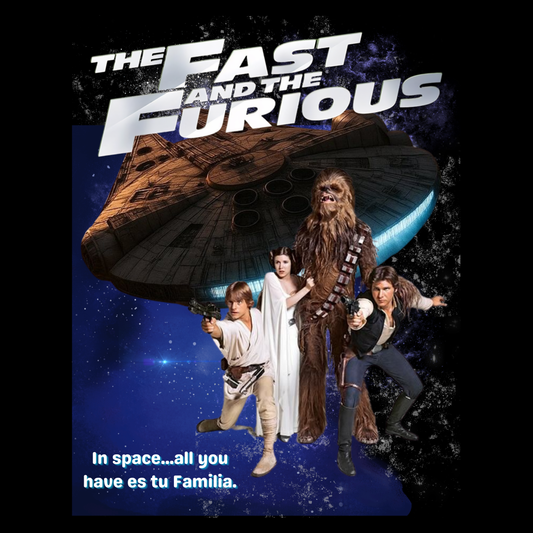A Space Familia Tribute Tee | Sci-Fi Car Wars Movie Mashup T-Shirt
