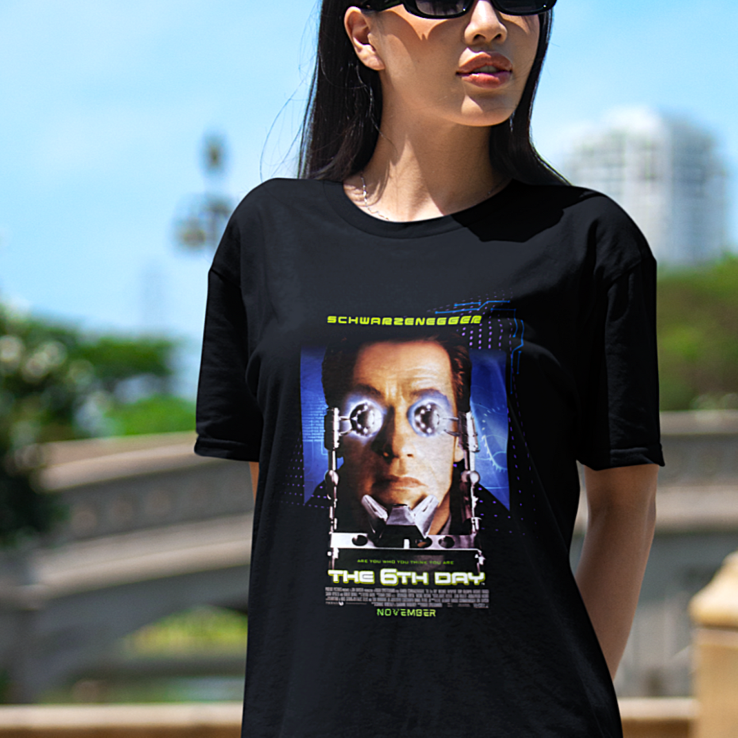 The Sixth Day Film Tee | Retro Arnold Sci-Fi Action Movie Tribute T-Shirt