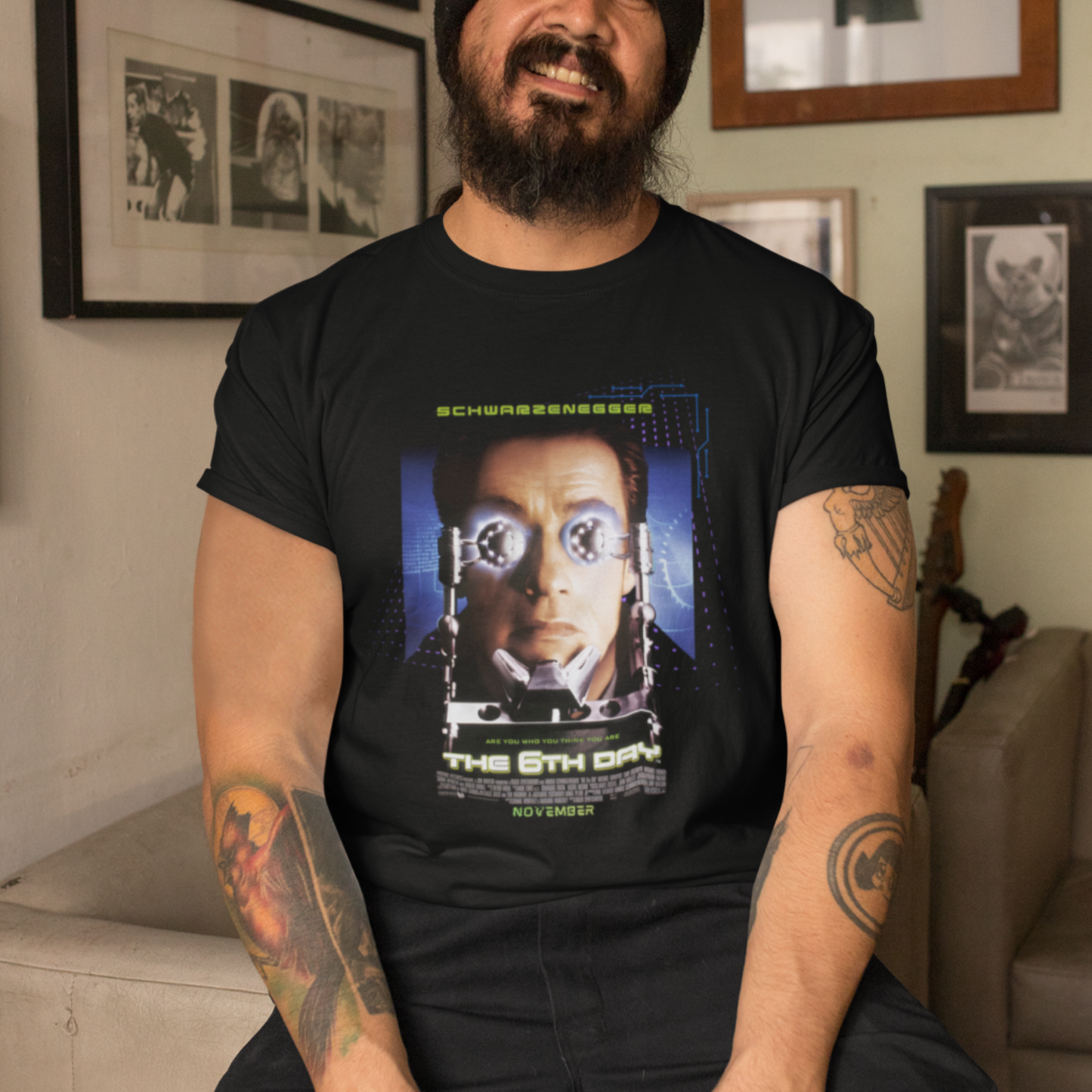 The Sixth Day Film Tee | Retro Arnold Sci-Fi Action Movie Tribute T-Shirt