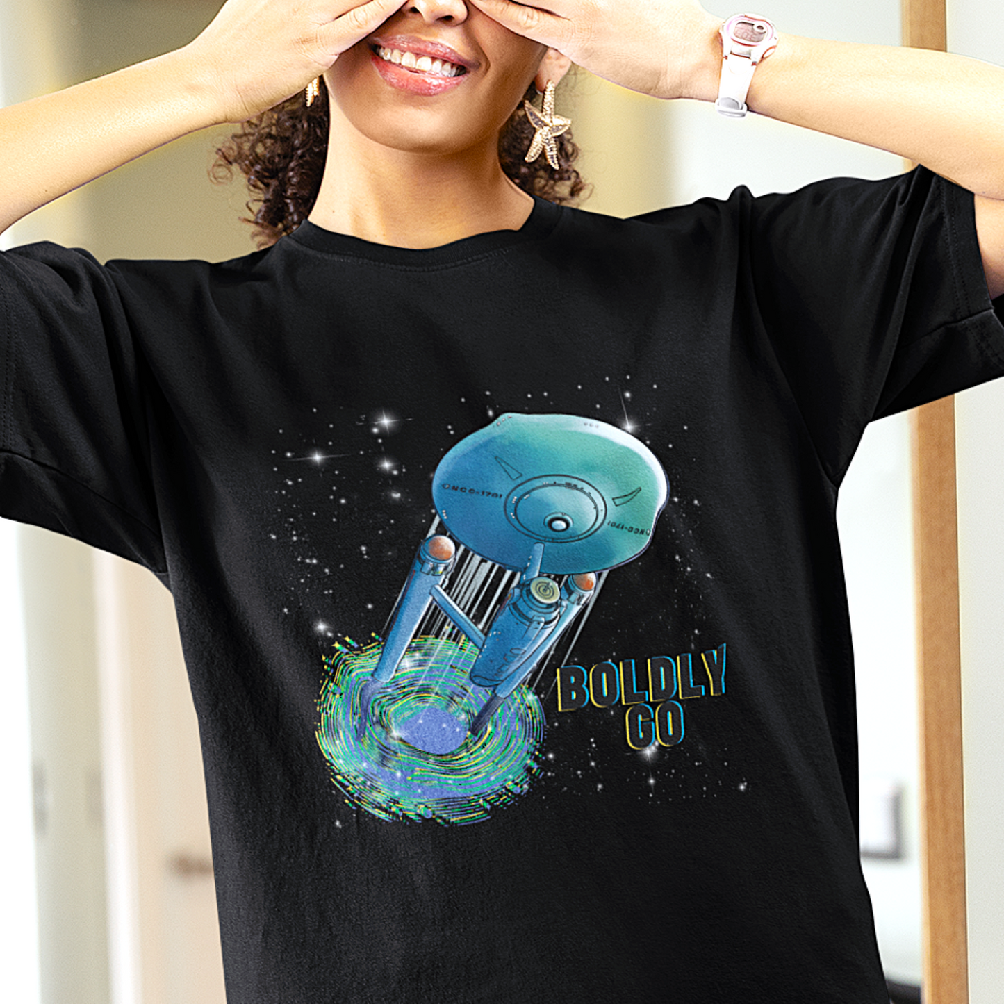 An Enterprise Spacecraft Portal Tee | Boldly Go Sci‑Fi Graphic T-Shirt