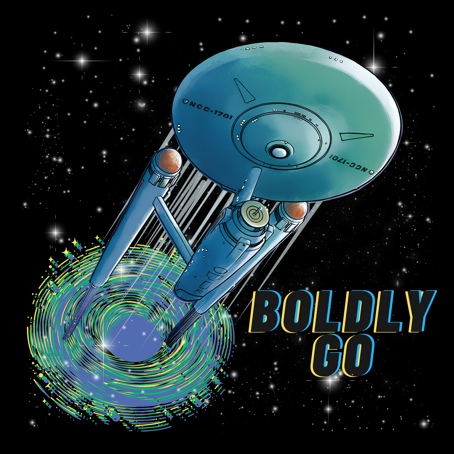 An Enterprise Spacecraft Portal Tee | Boldly Go Sci‑Fi Graphic T-Shirt