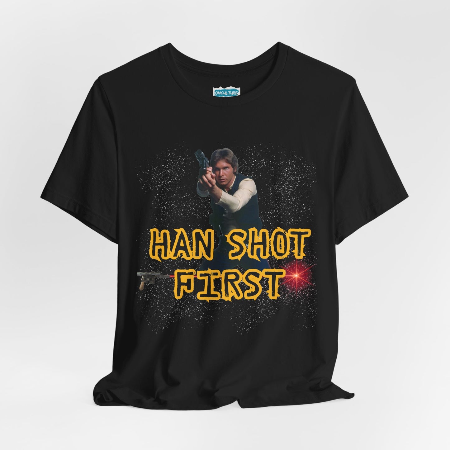 Han Shot First Nerd Tee | Space Cowboy Fandom Statement T-Shirt