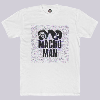 Macho Man Randy Savage Tribute Tee – Retro Glasses Design with TV Fuzz Background