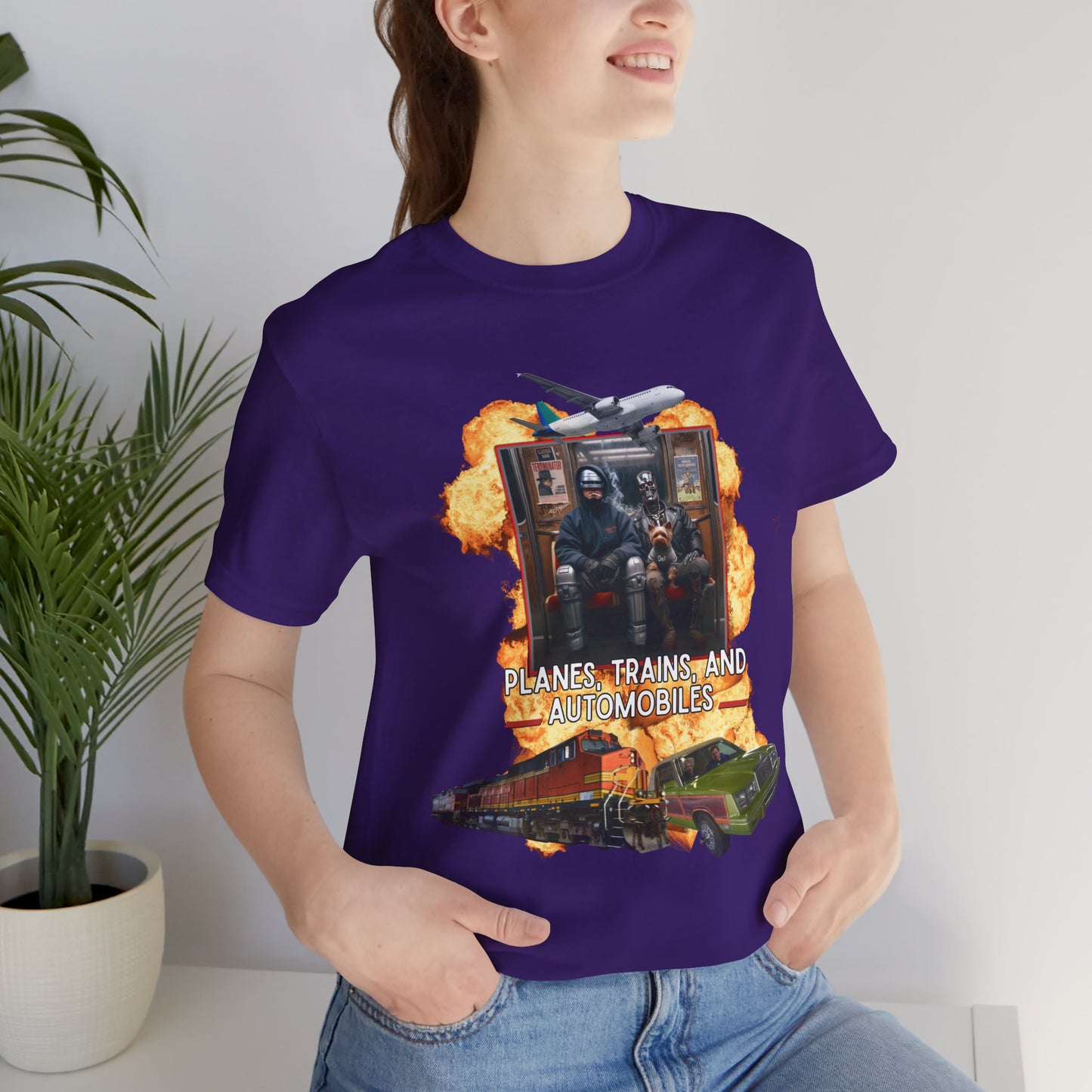 Planes, Trains, and Cyborgs Tee | Funny 80s Movie Mashup T-Shirt