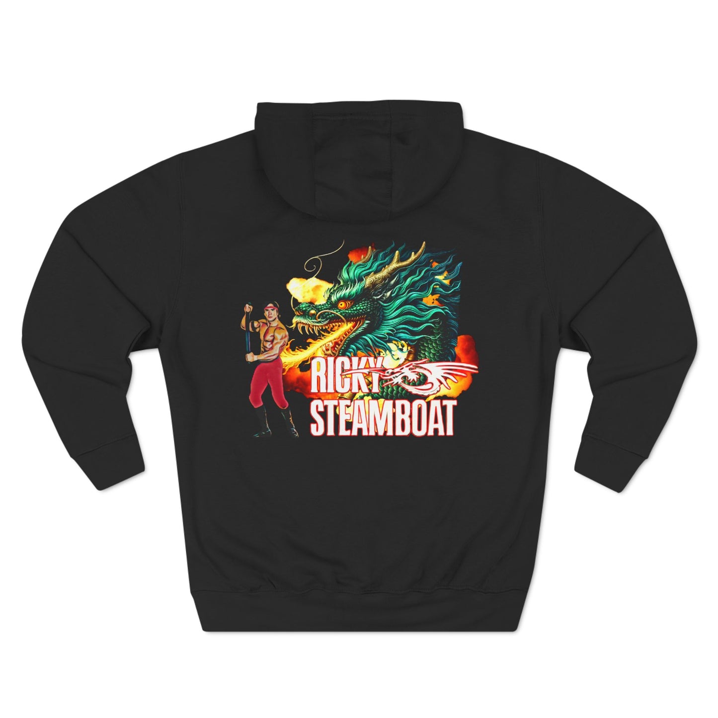 90s WWF WWE Ricky 'The Dragon' Steamboat Hoodie - Fire-Breathing Wrestling Legend - Multiple Colors - Retro Pro Wrestling Fan Apparel