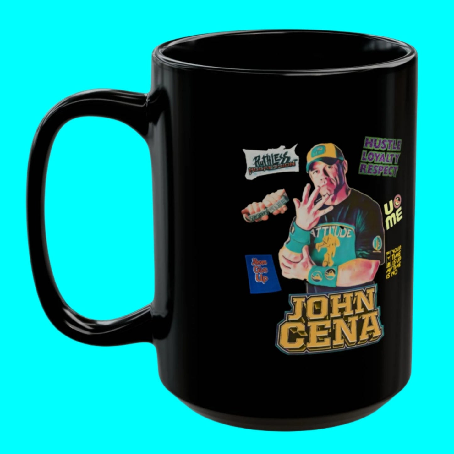 John Cena Motivational Black Mug - 11oz & 15oz - Perfect Gift for Wrestling Fans