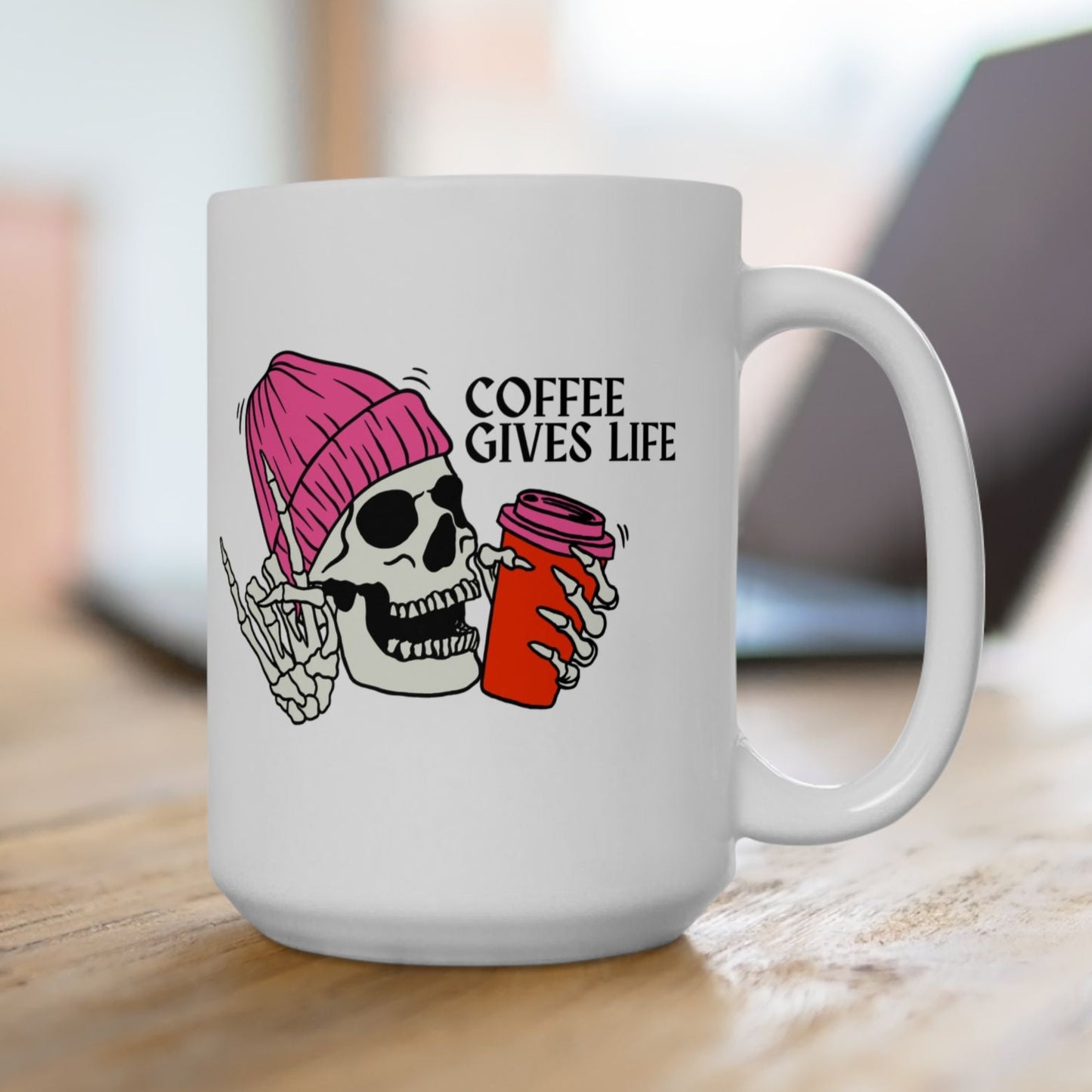 "Coffee Gives Life" Mug - In White