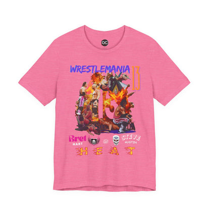 WrestleMania 13 “HEAT” Collage Tee – The Hitman Bret Hart vs. Stone Cold Steve Austin Tribute
