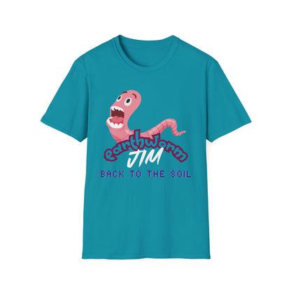 Jim The Earthworm T-Shirt - "Back to the Soil" Funny Video Game Design for Gamers & Fans