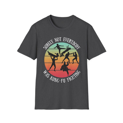 Funny Retro Sunset Tee - "Surely Not Everybody Was Kung-Fu Fighting" T-Shirt