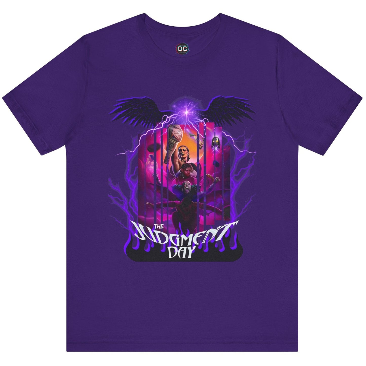 Judgment Day Fantasy Collage Tee – Wrestling Faction in Mythic Form | Rhea Ripley, Finn Bálor, Dominik Mysterio & More
