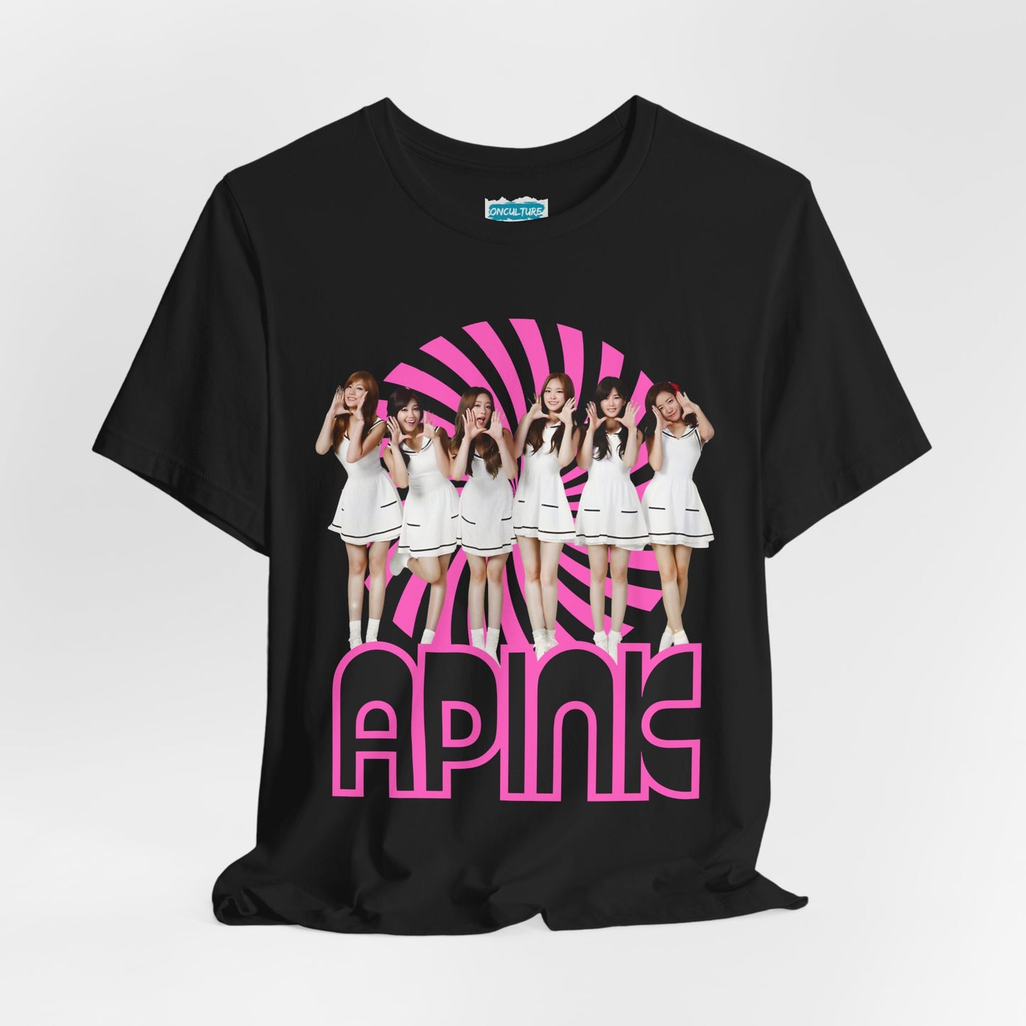 Retro 60s KPop Fan Tee – Vintage A PINK Bubble Letter Tribute T-Shirt