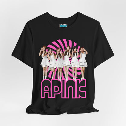 Retro 60s KPop Fan Tee – Vintage A PINK Bubble Letter Tribute T-Shirt