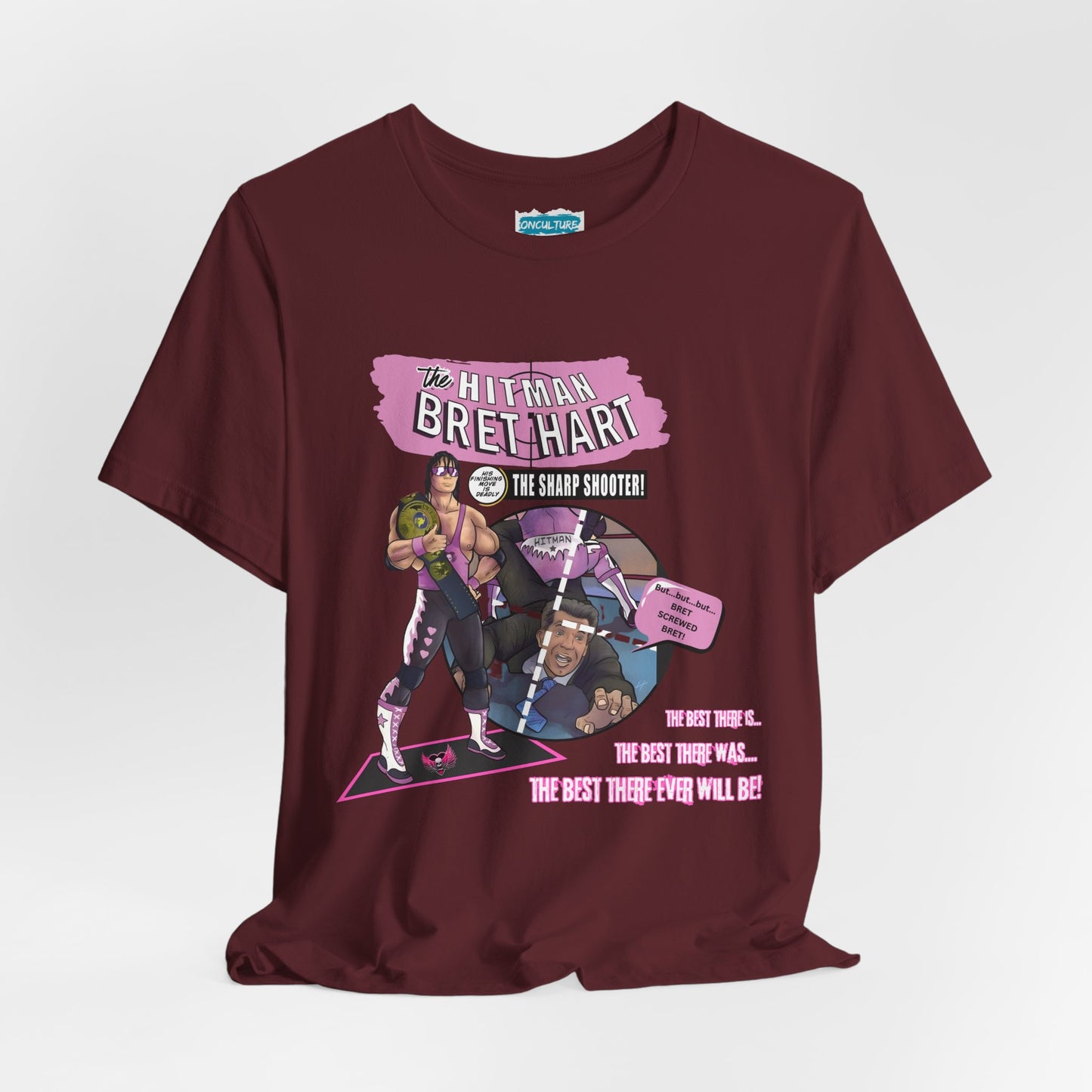 The Hitman Strikes Tee – Comic Book and Pro Wrestling Mash Up Tribute T-Shirt