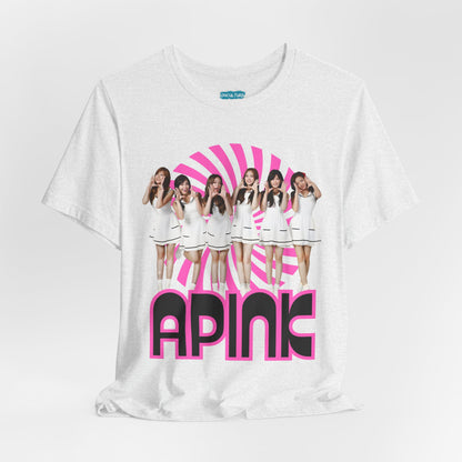 Retro 60s KPop Fan Tee – Vintage A PINK Bubble Letter Tribute T-Shirt