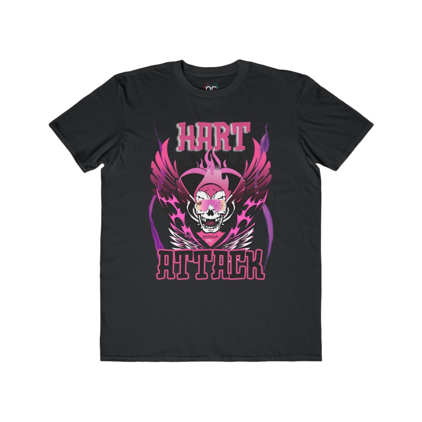 Bret Hart "Hart Attack" T-Shirt – Pink & Black Winged Skull Design WWE Retro Wrestling Tee