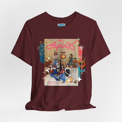 A Pink Retro Poster Photo Tee - KPop Girl Group Vintage Concert Poster T-Shirt