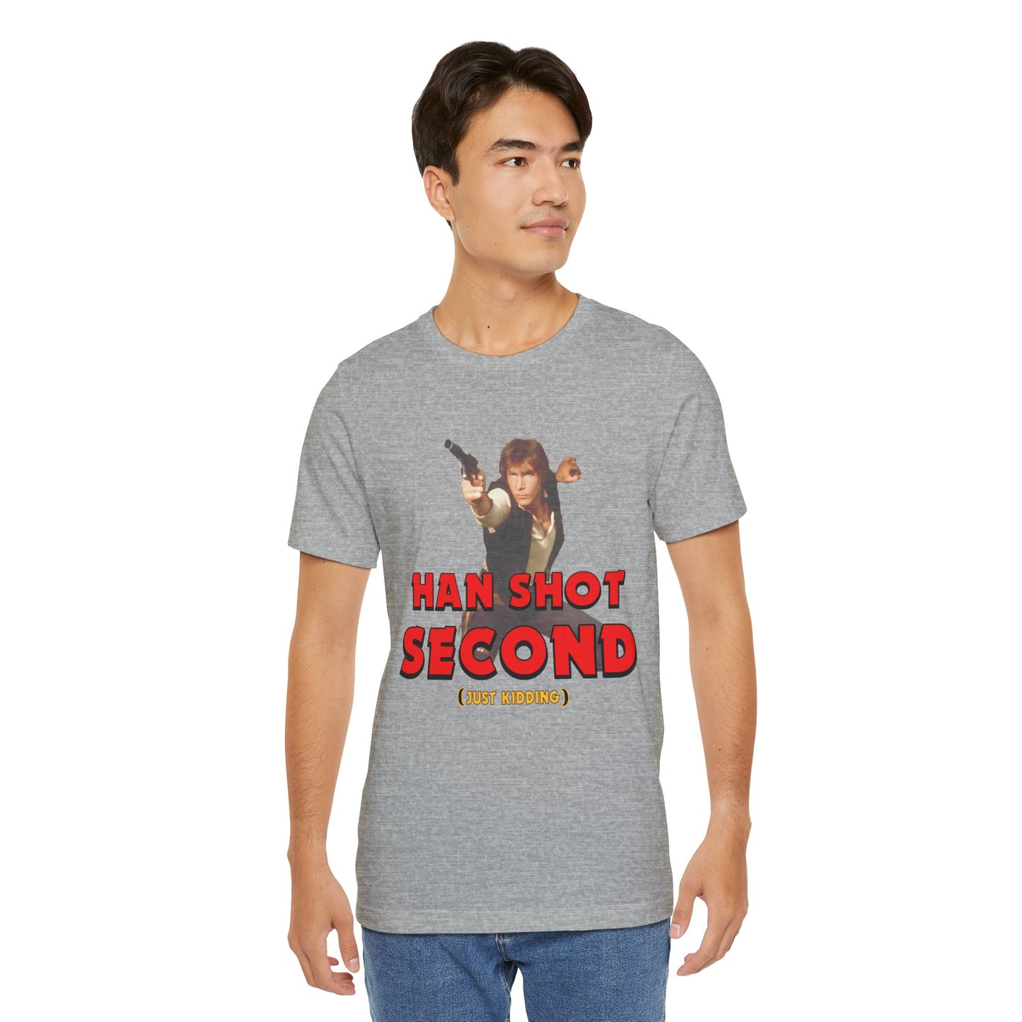 He Shot Second: Just Kidding Nerd Tee | Funny Space Cowboy Fantasy Fandom T-Shirt